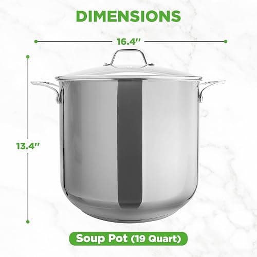 NutriChef 19-Quart Stainless Steel Stockpot – 18/8 Food Grade Heavy-Duty Induction-Compatible Pot with See-Through Lid, Ideal for Stews, Broths, Simmering & Soups, Dishwasher Safe – NCSP20 thumbnail 8