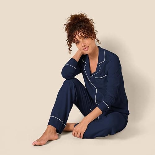 Amazon Essentials Women's Cotton Modal Long-Sleeve Shirt and Full-Length Bottom Pajama Set thumbnail 5