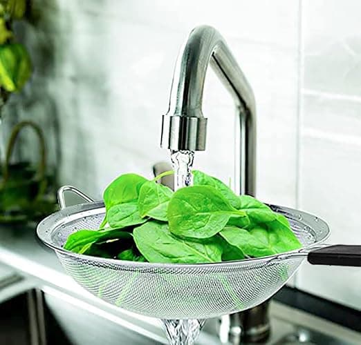 Fine Mesh Strainer with thermo plastic rubber handle - Sieve Fine Mesh Stainless Steel - Ideal to Sift Flour, Icing Sugar, Fruits and Vegetables (6.3 Inches) thumbnail 6