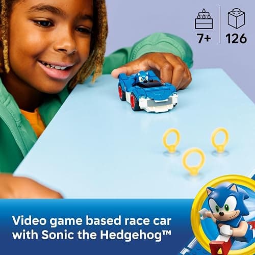 LEGO Sonic The Hedgehog Sonic: Speedster Lightning Race Car Toy for Boys & Girls - Toy Building Set W/Minifigure for Kids & Gamers, Ages 7+ - Gift Idea for Birthdays - 77117 thumbnail 2
