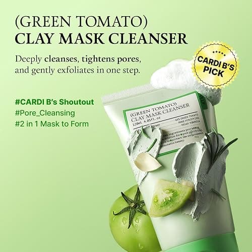 FULLY Green Tomato Clay Mask Cleanser, Cardi B’s Pore Mask Pick for 2-Minute Pore Detox, Blackhead & Sebum Control, 49% Green Tomato Extract, Vegan Fragrance-Free Korean Skincare, 4.05 fl oz thumbnail 2