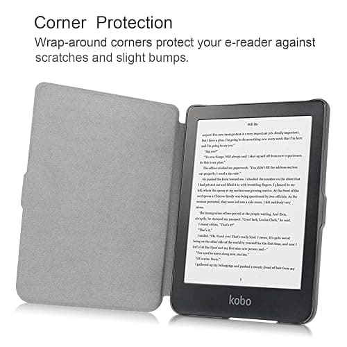 Kepuch Custer Case for Kobo Clara HD, PU Leather Case Cover for Kobo Clara HD - Black thumbnail 2