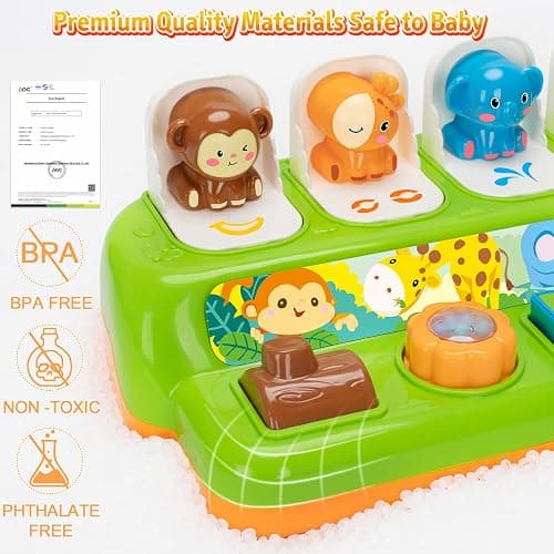 Duchong Pop Up Toys for 1 Year Old Boy Girls, Interactive Cause and Effect Learning Toys with Music & Light for Baby 6 7 8 9 10 11 12 Months, Christmas Birthday 1st Gifts for Toddlers thumbnail 5