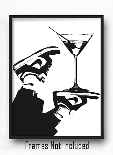 Bar Cart Accessories & Decor (UNFRAMED 12 x 16) Cocktail Wall Art Alcohol Drink Aesthetic Streetwear Fashion Shoes Sneaker Poster Wall Art Prints Martini Sneaker thumbnail 2