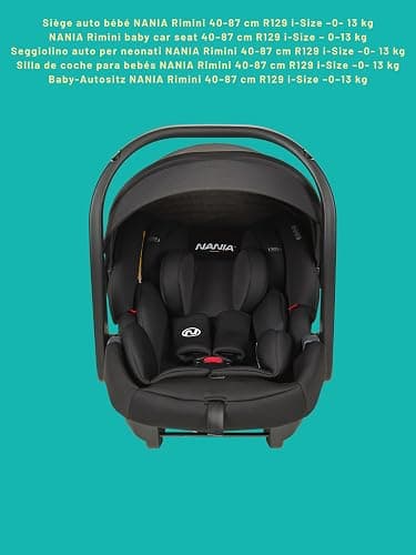 NANIA Rimini, Siège auto bébé ceinturé, 0-87 cm R129 i-Size, dès la naissance à 13 kg, Groupe 0+, Appuie-tête réglable, Protection Latérale, insert lombaire et de réduction thumbnail 2