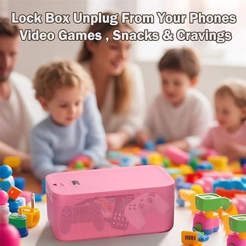 EMLTHORY Medication Lock Box,Small Lockable Storage Box with Combination Code for Phone,Medicine Safe,Food, Home,Refrigerator,Office,Personal Items,Travel,Gift,Pink thumbnail 4