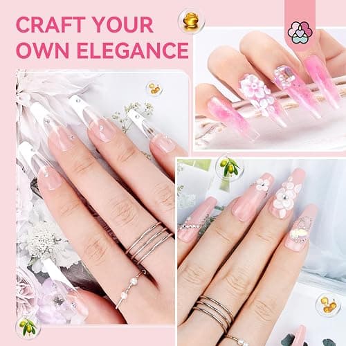 SAVILAND Acrylic Nail Kit with Drill: Professional Nail Kit Acrylic Set for Beginners with Everything Gel Polish U V Light Decorations for Home Salon Gift Set thumbnail 7