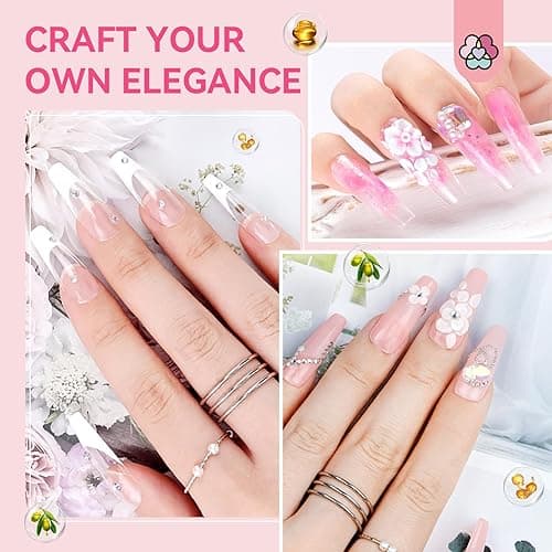 SAVILAND Acrylic Nail Kit with Drill: Professional Nail Kit Acrylic Set for Beginners with Everything Gel Polish U V Light Decorations for Home Salon Gift Set thumbnail 8