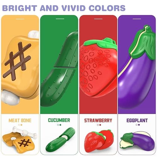Cutting Play Food Toy with Grocery Basket, Pretend Play Kitchen Accessories | Toddler Educational Kitchen, Plastic Fake Food, Vegetables & Fruits for Kids Age 3-5, Birthday Gift for Boys Girls thumbnail 5