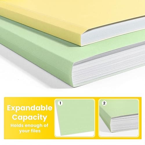 SUNEE File Folders, 36 Pack Manilla Folders 8.5 x 11, 12 Colors Folder Office Organization Home School Folders for Documents Files Paper thumbnail 6