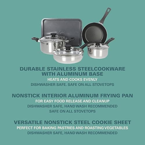 Gibson Home 74 Piece Kitchen in a Box Pots and Pans Cookware, Plates and Bowls Dinnerware, Cutlery Knife Block, Flatware Utensils, Tools & Gadgets, Storage, Glasses Set thumbnail 8