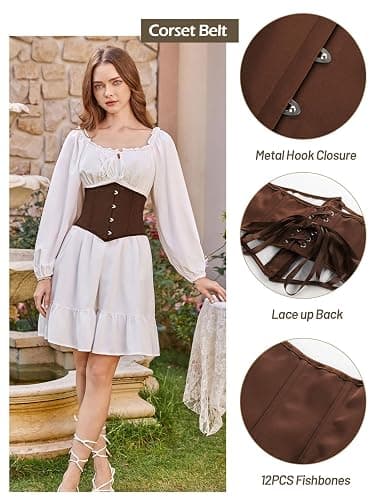 Scarlet Darkness Corset Belt for Women Fishbone Wide Waist Corset Pirate Belt thumbnail 3