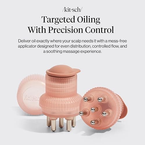 Kitsch Scalp & Hair Oil Applicator – Stainless Steel Bristles Scalp Oil Applicator for Even Distribution, Mess-Free Oiling & Head Massager Scalp – Precision Hair Care Tool for Roots & All Hair Types thumbnail 2