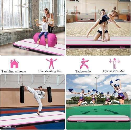 Estgora Tumbling Mat Inflatable Gymnastics Mat, Air Tumble Track Gymnastic Training Mat 20ft 16ft 13ft 10ft For kids Home Use Gym Cheerleading with Electric Pump thumbnail 4