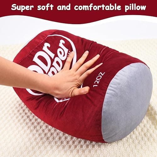 RMKA Doctor Pepper Pillow - Soda Can Stuffed Pillow - Soft Polyester Fabric, 18 inches - Cute and Fun Design, Red - Perfect for Home Decor, Gifts,, RMKAPILLOW-008 thumbnail 4