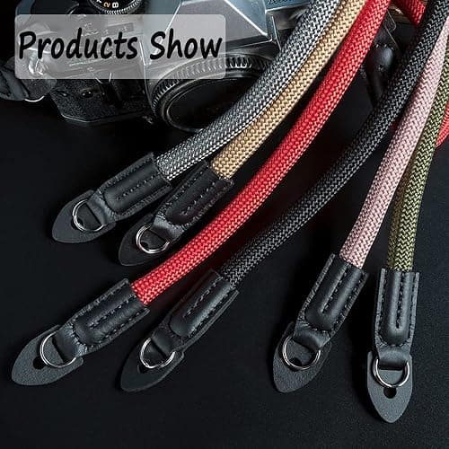 Eorefo Camera Strap Vintage 100cm Nylon Climbing Rope Camera Neck Shoulder Strap for Micro Single and DSLR Camera(Rose Gold) thumbnail 4