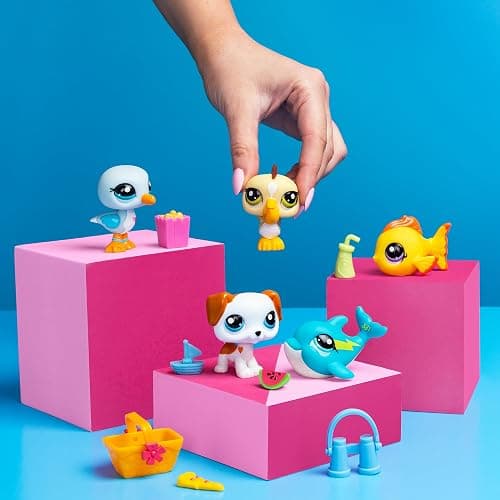 Littlest Pet Shop, Collector Set, Beach Besties Theme - Gen 7, Pets #61 to #65, Authentic LPS Bobble Head Figure, Collectible Imagination Toy Animal, Kidults, Girls, Boys, Kids, Tweens Ages 4+ thumbnail 7