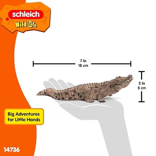 Schleich Wild Life - Crocodile Toy Figurine - Kids Ages 3+ | 14736 | Wild Animal Figurine, Realistic Animal Toys, Safari Toy for Boys and Girls, Screen-Free Imaginative Pretend Play, Montessori thumbnail 2
