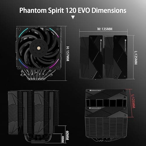 Thermalright Phantom Spirit 120 EVO CPU Cooler,7×6mm Heat Pipes CPU Air Cooler,Dual PWM Fan Computer Cooling,2150RPM Speed,for AMD AM4 AM5/Intel 1700/1150/1151/1200/17XX/2011/1851 thumbnail 6