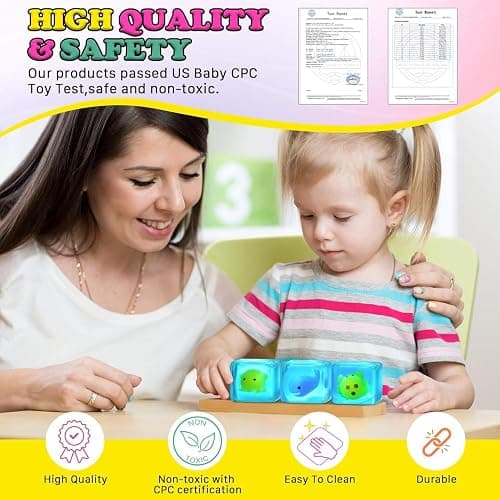 Squishy Fidget Toys Stress Cube - Squeeze Toys Stress Balls for Adults Slow Rising Squishies Glow in The Dark Sugar Sensory Toys for Kids with Autism Stress Relief Fidgets for Classroom Prize Toys thumbnail 6