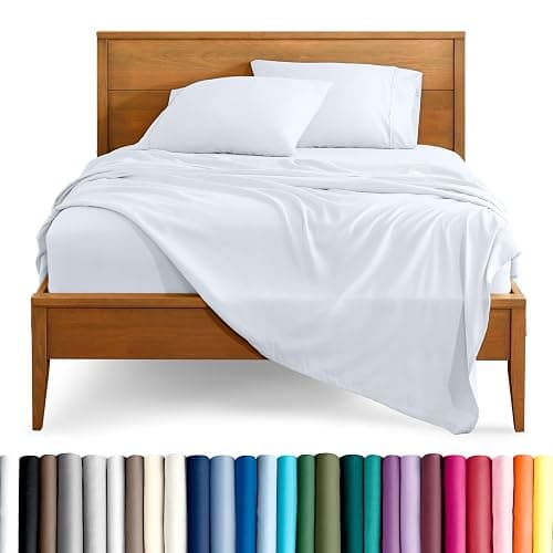 Bare Home Split Queen Sheet Set - 1800 Ultra-Soft Microfiber Bed Sheets - Double Brushed - Deep Pockets - Easy Fit - 5 Piece Set - Bedding Sheets & Pillowcases (Split Queen, White) - Image 1