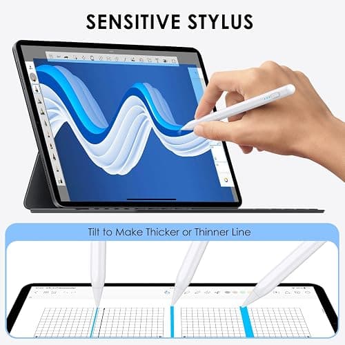 SENMO Stylus Pen for iPad 2018-2025, 2X Fast Charge iPad Pencil 2nd Generation Compatible with Apple iPad A16 11/10/9/8/7/6, Pro M5/M4/12.9"(6/5/4/3)/ 11"(4/3/2/1), Mini 7/6/5, Air M3/M2/5/4/3 thumbnail 5