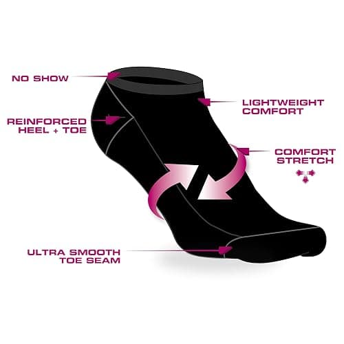 Avia Women''s Athletic Performance Cushioned No Show Solid Socks (10 Pack), Size 4-9, Purple thumbnail 2