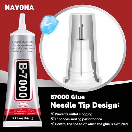 4 PCS 110ml B7000 Glue Clear with Precision Tip, Rhinestone Glue for Nail, Craft Glue, Bedazzling Glue, Shoe Glue, Jewelry Glue for Rhinestone Shoe Jewelry Making DIY Craft Makeup Metal thumbnail 4