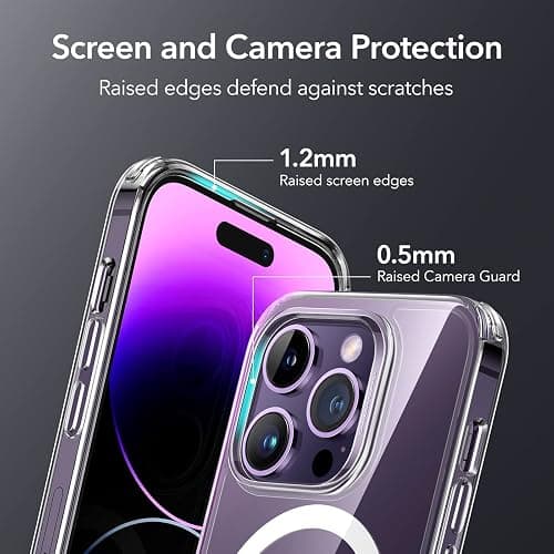 ESR for iPhone 14 Pro Case, Compatible with MagSafe, Shockproof Military-Grade Protection, Yellowing Resistant, Magnetic Classic Hybrid Case (HaloLock), Clear thumbnail 6