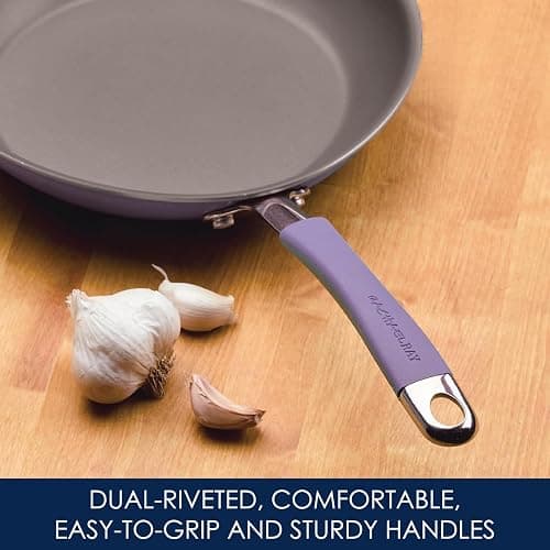 Rachael Ray Cucina Nonstick Cookware Pots and Pans Set, 12 Piece, Lavender Purple thumbnail 5