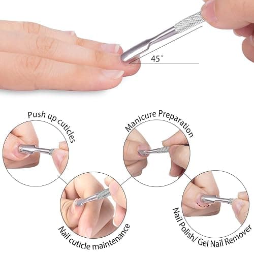 6 Packs Cuticle Trimmer with Pusher - Professional Stainless Steel Cuticle Nippers Cutter Clippers and Cuticle Remover Manicure Tools for Fingernails Toenails (silver) thumbnail 4
