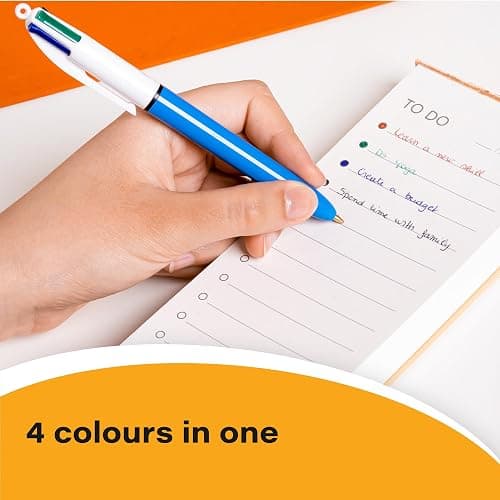 BIC 4 Colours Pens Multicolour Original - Retractable Ballpoint Pens - Pack of 3 thumbnail 3