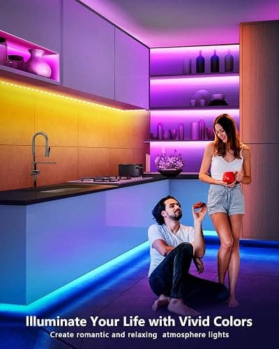 Mexllex LED Strip Lights 30m, Ultra-Long Lights Strip Music Sync Color Changing, Led Lights with App Control Remote, RGB Tape Light for Home Bedroom Party (2x15) thumbnail 7