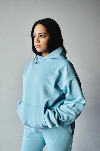 RIFLESSI Men's Women's Premium Heavyweight 100% French Terry Cotton 2 Piece Hoodie Pullover Jogger Sweatsuit Tracksuit Set - Large - Baby Blue thumbnail 6