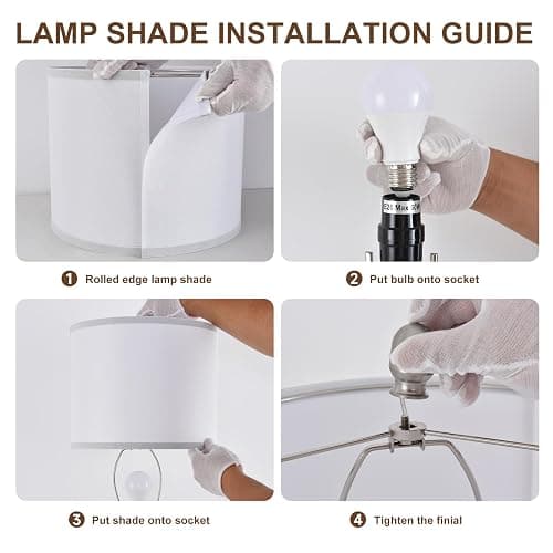Liyicha Lamp for Living Room Bedroom Lamps Farmhouse Table Lamps Set of 2 Vertical Stripe Ceramic Table Lamp,Linen Shade with Bulb, 25 in High,Light Blue - Light Blue（Set of 2） - 25-inch high thumbnail 8
