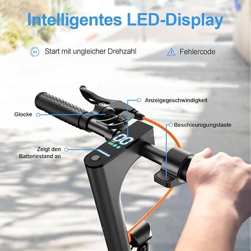 TODIMART E Scooter mit Straßenzulassung T-Serie, 30 km Reichweite, 350W Motor, 8,5 Zoll Wabenreifen, Duales Bremssystem E Roller für Erwachsene thumbnail 5