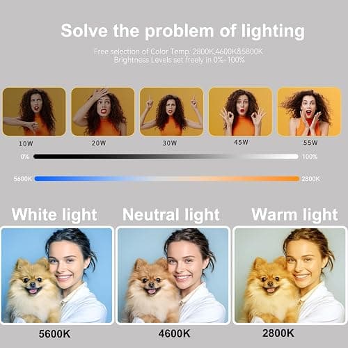 Bzyltrux Large Ring Light Kit with 79" Stand, [New Version] 55W 6700K Dimmable,LED 18" Big Ring Light Tripod,Dual Phone Holder for iPhone,tiktok,Makeup,Yutobe,Live Stream,Photography,Video Recording thumbnail 2