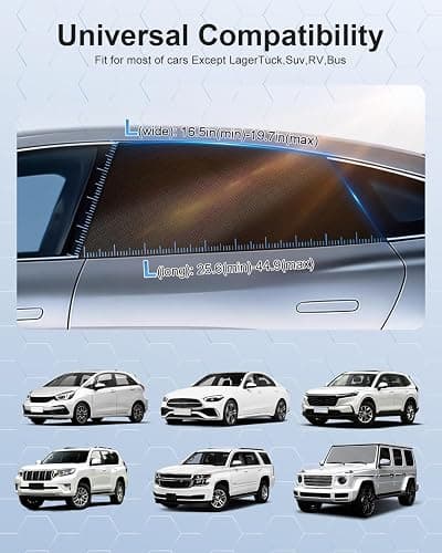 PEMOTech Car Window Shades for Baby 2 Pack - Stretchable & Breathable Spandex Car Sun Shade for Baby - Car Shades UV Sun Protection for Babies/Kids/Adults/Pets - 39.8" x27.2" Fits 99% Cars thumbnail 7