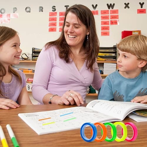 5 Rolls Highlighter Tape Colored Transparent Marking Sticker Removable Fluorescent Neon Tape Annotation Supplies for Teachers Students Reading Home Office (0.23inch X 16ft) thumbnail 5