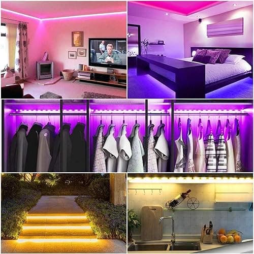 Lcutml 100FT Smart LED Strip Lights , RGB Strip Lights Sync to Music with 40 Key Remote Controller LED Lights for Bedroom, Christmas Lights decration (Multi-Colored, 100FT) thumbnail 5
