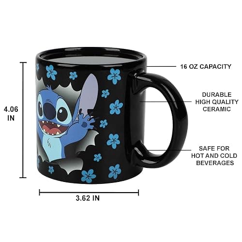 Disney Stitch Breaking Barrier 16 Oz Heat-Reactive Black Ceramic Mug thumbnail 2