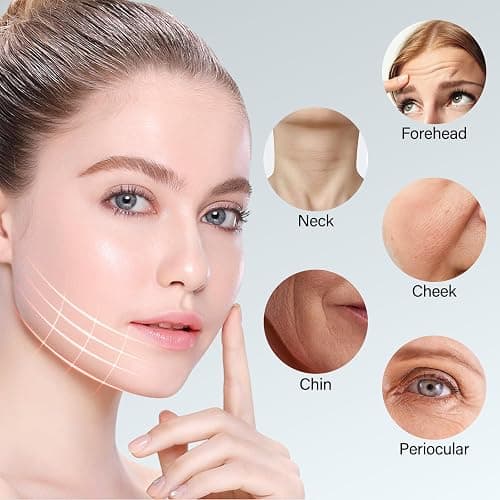 Red Light Therapy for Face, 7 Color LED Facial Light Therapy Wand for Skin Care at Home Blue Light Therapy Face Massager Tool for Neck (White) thumbnail 6