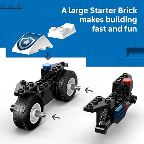 LEGO City Police Motorcycle Chase Building Toy for Kids - Pretend Play Building Blocks for Boys & Girls, Ages 4+ - Preschool Learning Toy W/Police & Crook Minifigures - Gift for Birthdays - 60455 thumbnail 3