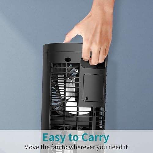 Dr. Prepare Tower Fan Oscillating Fan, Portable Desk Fan with 3-Speed Options, Dual Air Circulation, 110° Oscillation, 3 Timers, Personal Quiet Table Fan for Home Office Desktop Bedroom, 13 inch thumbnail 7