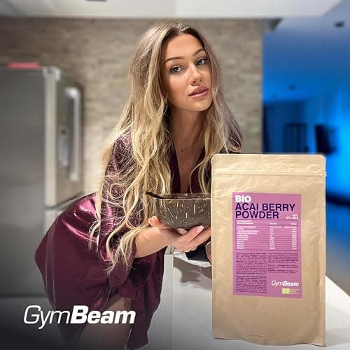 GymBeam Bio Acai Pulver - Hochwertiges Superfood aus Acai-Beeren (Euterpe precatoria), reich an Ballaststoffen, Omega 3, 6, 9, ohne Gluten, Laktose, Zuckerzusatz, ideal für Smoothies & Veganer, 100 g thumbnail 3