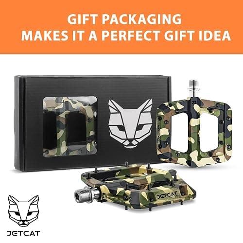 JETCAT Mountain Bike Pedals Flat - MTB Pedals Flat, Bicycle Pedals for BMX/MTN/Road/Gravel/EBike, BMX Pedals, Platform Pedals, Adults & Kids Bike Replacement Upgrades Parts 9/16 thumbnail 4