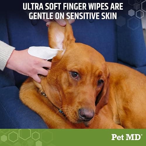 Dog Ear Cleaning Finger Wipes with Aloe Vera & Eucalyptus Oil – Veterinarian Formulated Pet Ear Wipes for Dog Ear Care – Made in USA – 50 Count thumbnail 4