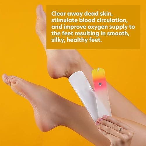 Bona Fide Beauty Czech Glass Foot File with Sleeve. Foot Callus Remover Made in The EU (Sunset Color) thumbnail 4