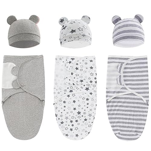 ATONGQI 3-Pack Organic Baby Swaddle Sleep Sacks - Newborn Swaddle Sack - Ergonomic Baby Swaddles 0-3 Months (Grey) - Grey