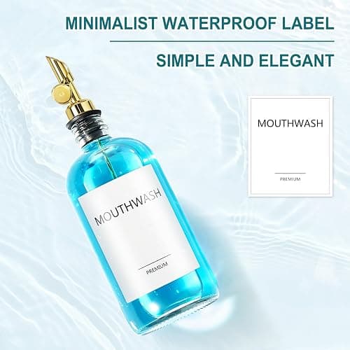 TOLDATLI Mouthwash Dispenser for Bathroom, 1 Pack Glass Mouth Wash Container with Cup, 17 Fl Oz Mouthwash Decanter Bottle Set, Refillable Mouthwash Pump Dispenser thumbnail 6
